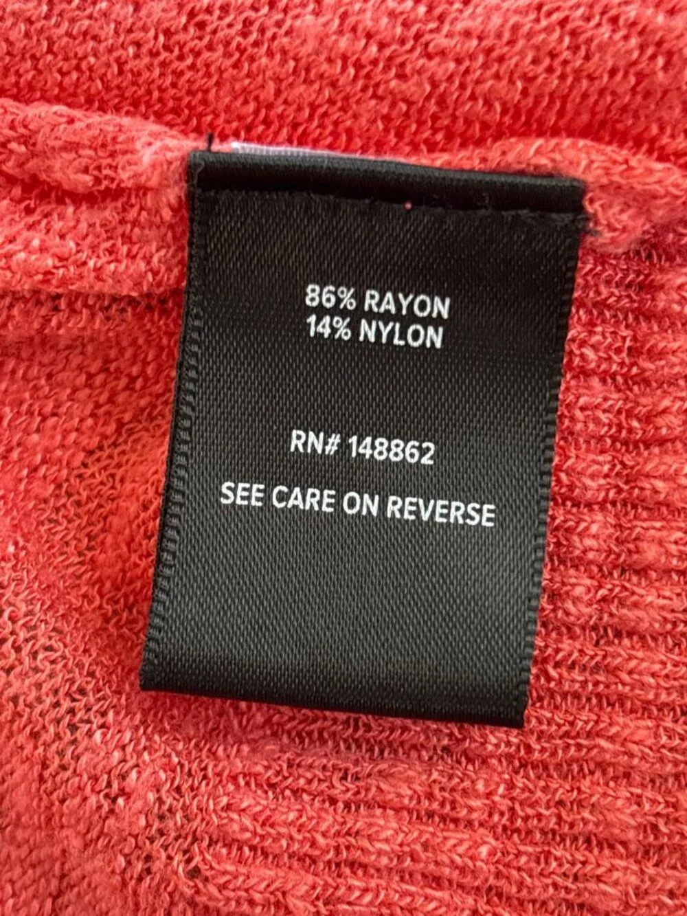 Torrid Slub Cardigan Sweater Size 6X Drape Front Long Sleeve Rayon Blend Coral - Picture 7 of 9